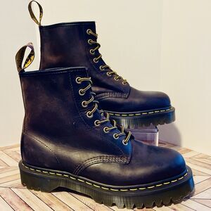 Dr Martens 1460 Bex Crazy Horse Brown Leather Lace Up M 10 W 11 Boots Rugged